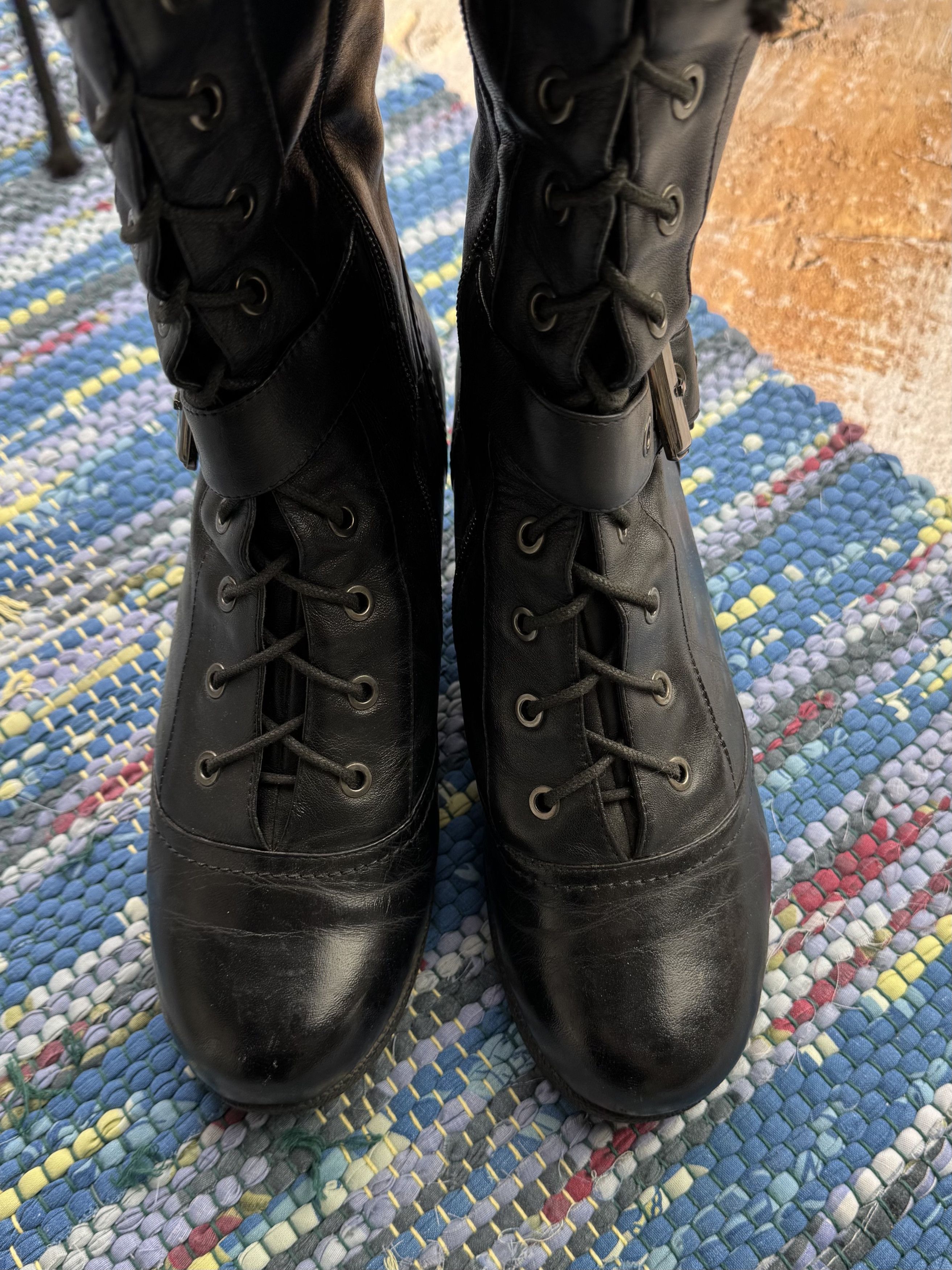 Japanese Brand Vintage Leather Boots With Straps A650D7(564) Size US 9 / IT 39 - 5 Thumbnail