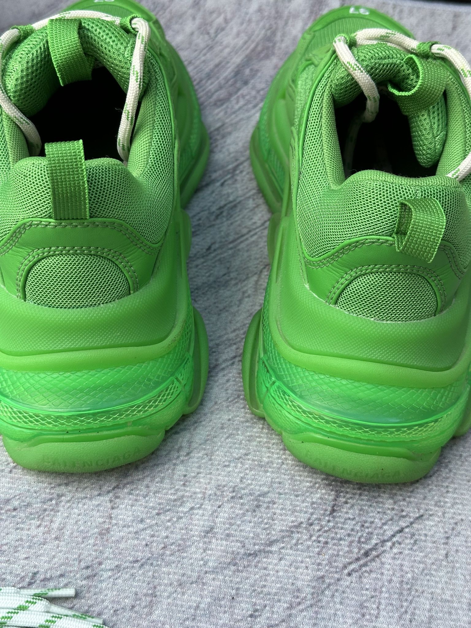 Balenciaga Balenciaga Triple S Sneakers Neon Green Clear Sole Shoes Size US 7 / IT 37 - 8 Thumbnail