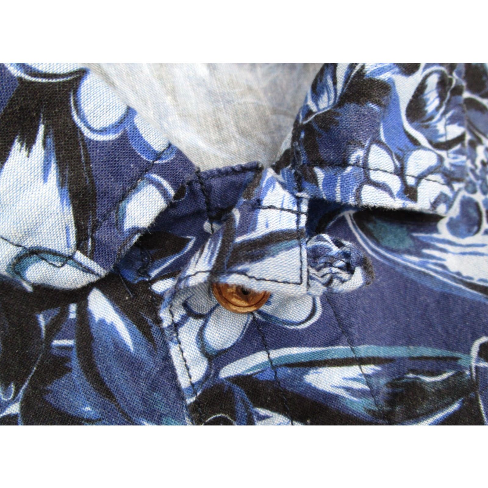 Flint And Tinder Flint and Tinder Shirt Mens XL Blue Floral Linen Cotton Hawaiian Button Up Size US XL / EU 56 / 4 - 3 Thumbnail