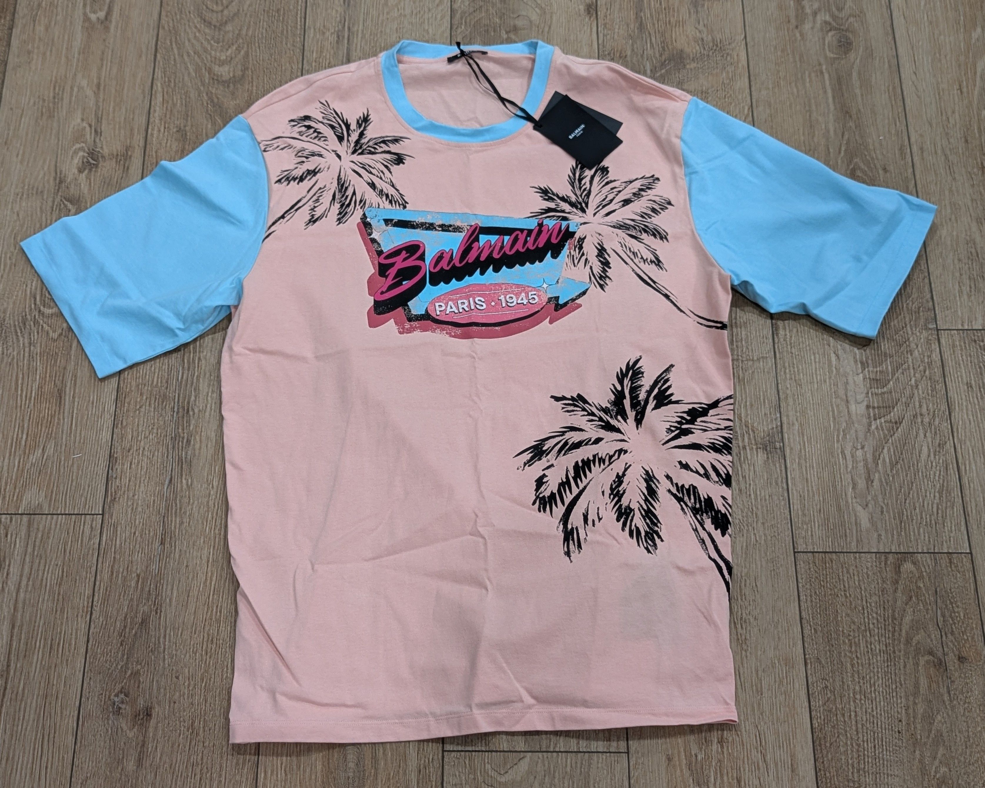 Balmain BALMAIN Miami Graphic Oversized Crewneck T-Shirt Medium Size US M / EU 48-50 / 2 - 1 Thumbnail