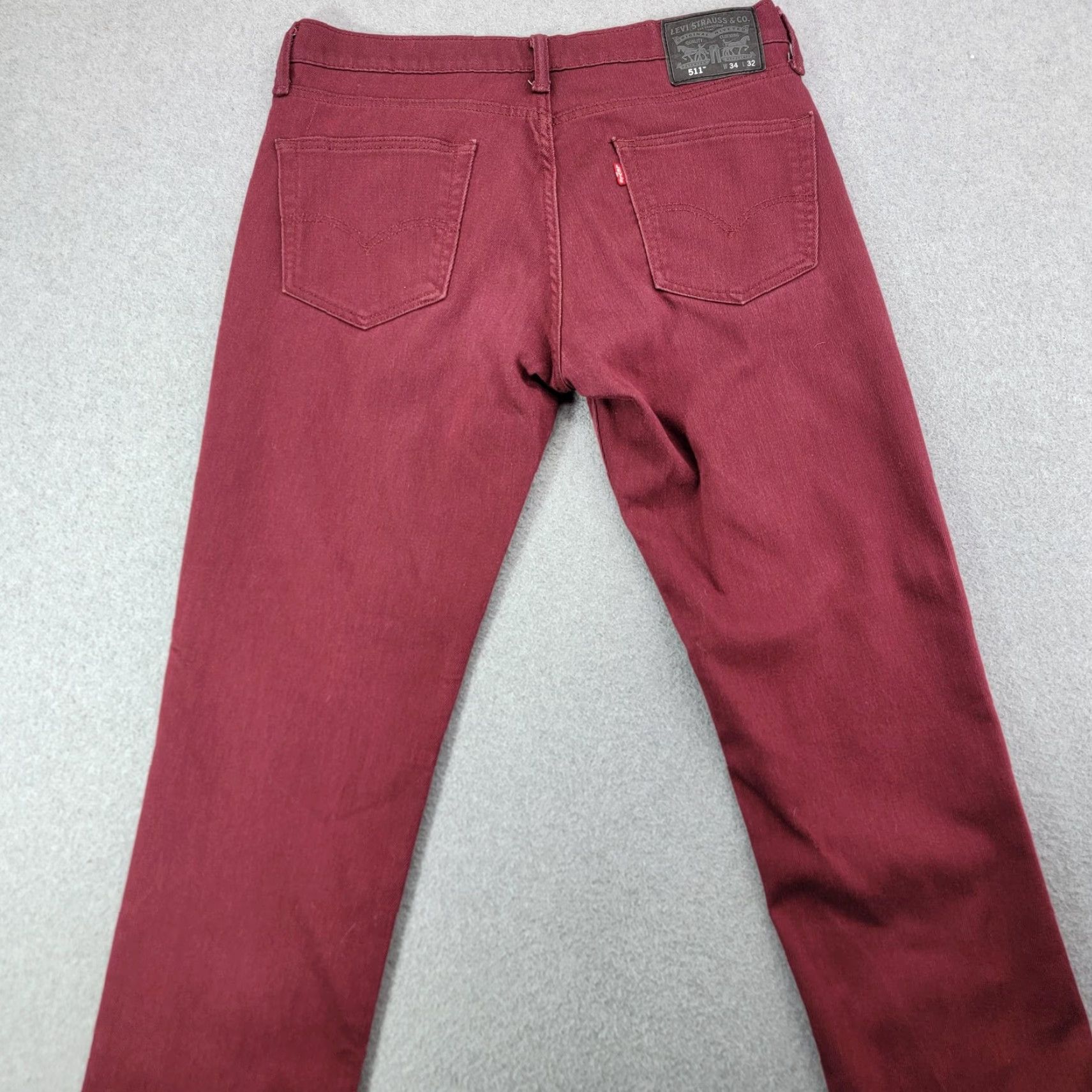 Levi's Levi's 511 Jeans Mens 34x31 Slim Fit Tapered Denim Pants Red Medium Wash Cotton Size US 34 / EU 50 - 6 Thumbnail