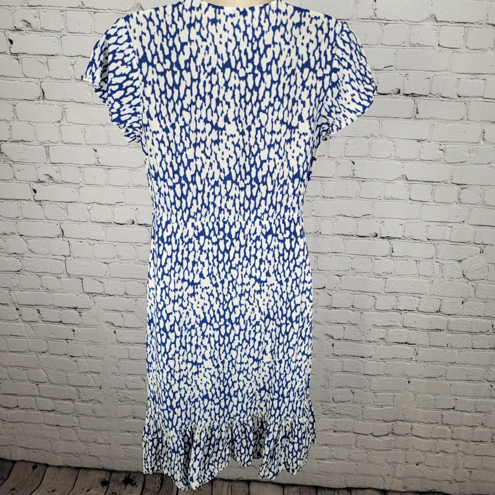 Rails Rails Kiki Blue Cobalt Leopard Print Short Sleeve Dress Small Womens Size 28" / US 6 / IT 42 - 2 Thumbnail