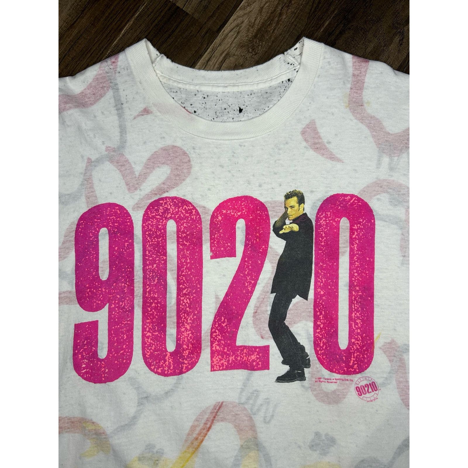 Vintage VTG 91 Luke Perry Beverly Hills 90210 Reverse print AOP Rare Size US XL / EU 56 / 4 - 9 Thumbnail