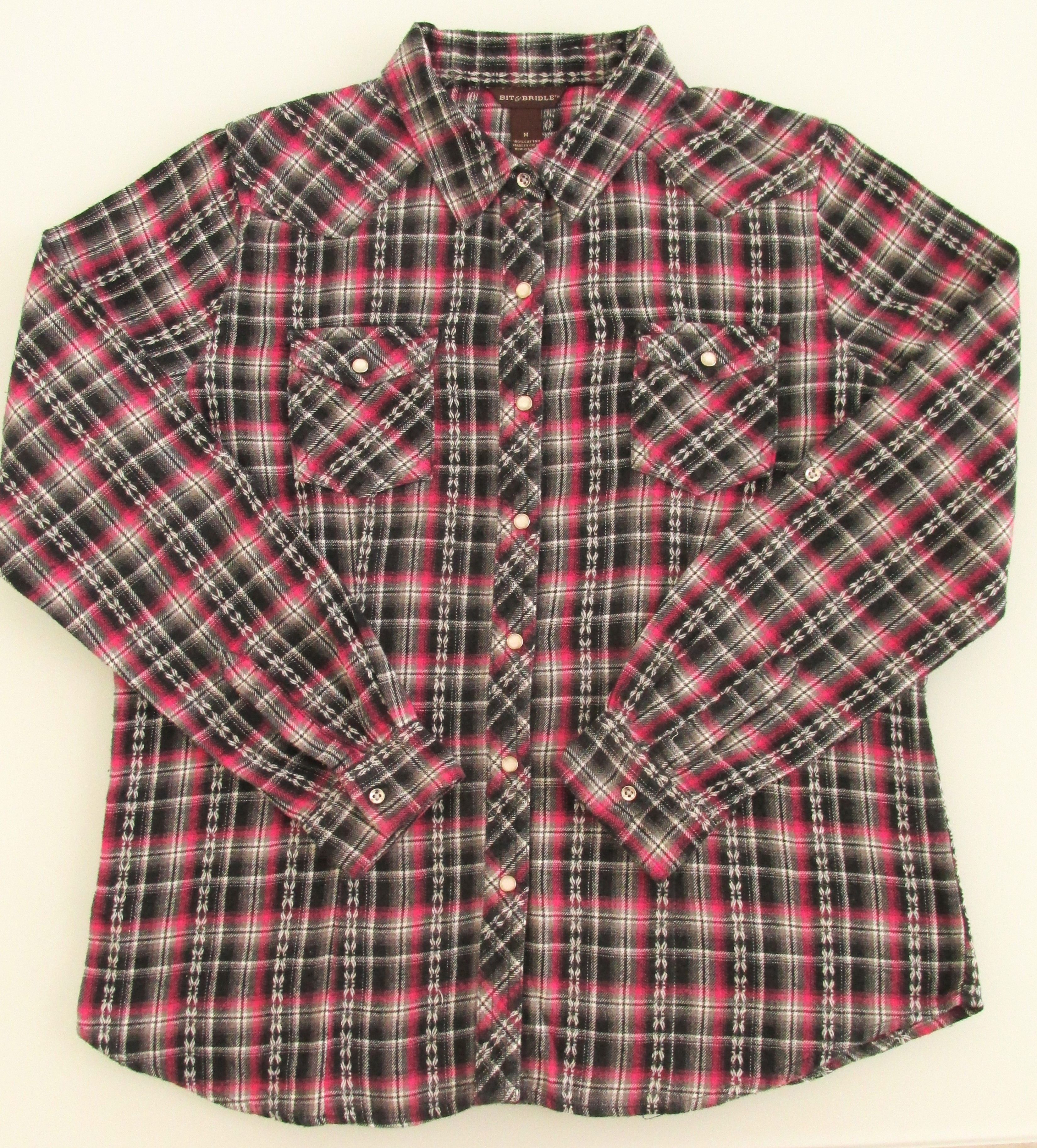 Bit & Bridle Bit & Bridal Women's Western Flannel Shirts Size Medium Size M / US 6-8 / IT 42-44 - 1 Thumbnail