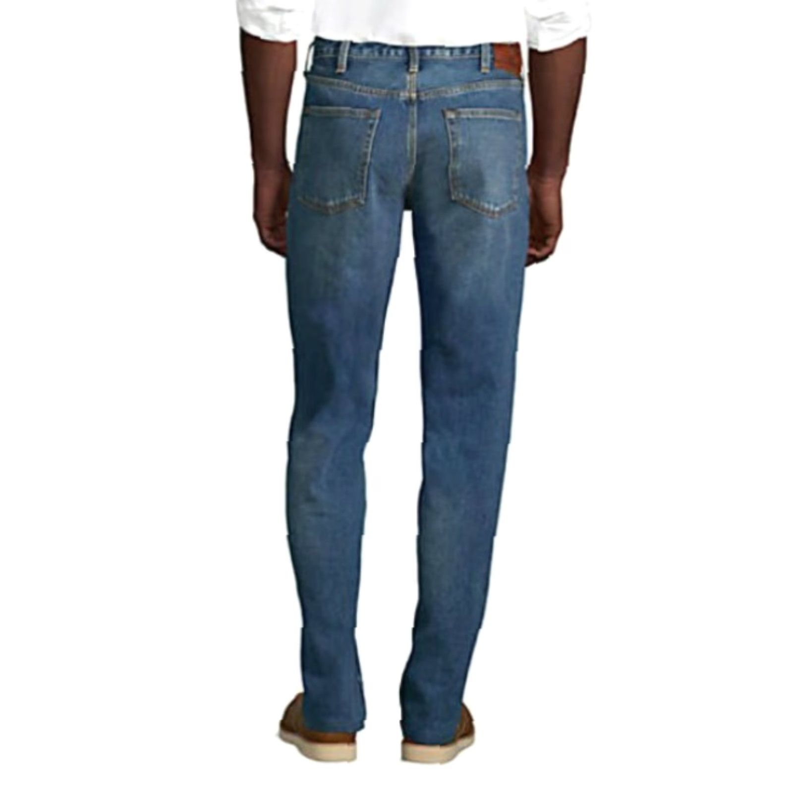 Lands' End Lands' End Men's Jeans - 46x32 - Traditional Fit - Denim - 5 Pocket - Belt Loops - 100% Cotton - Dark Blue - Machine Washable - Regular - NWT Size US 30 / EU 46 - 3 Thumbnail