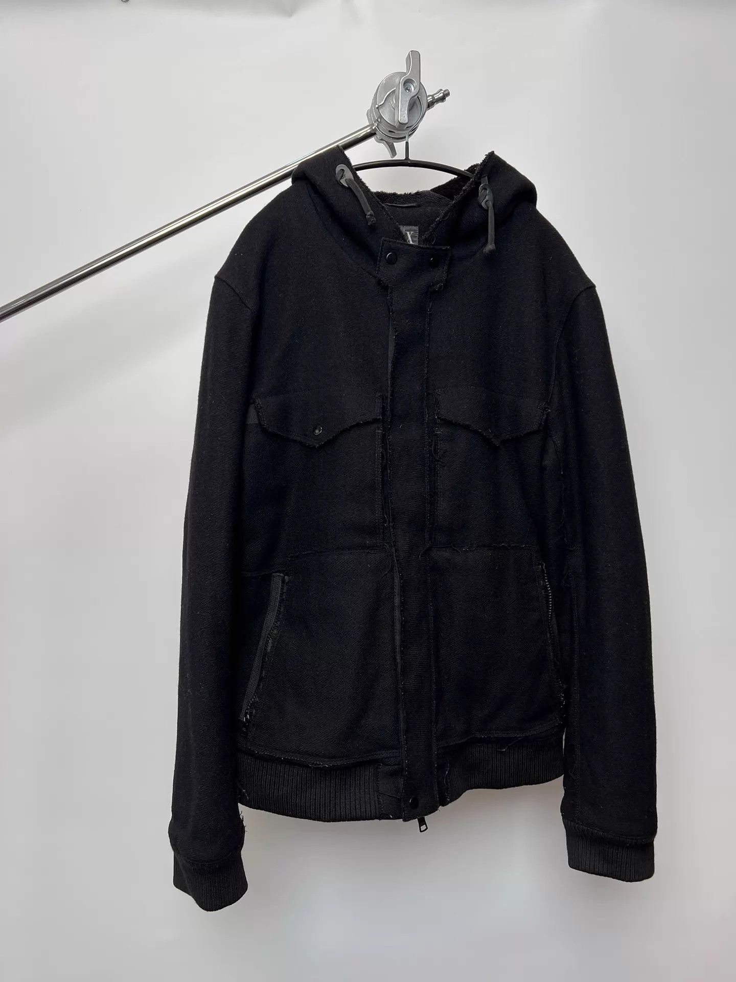 Armani Exchange Armani Exchange Mink Fringe Distressed Wool Jacket L Size US L / EU 52-54 / 3 - 2 Thumbnail