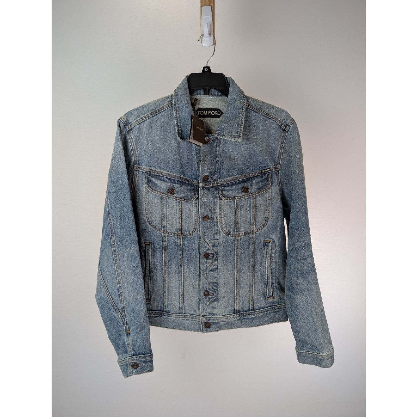 Tom Ford o1rshd1 Denim Jacket in Washed Blue S Size US S / EU 44-46 / 1 - 1 Thumbnail