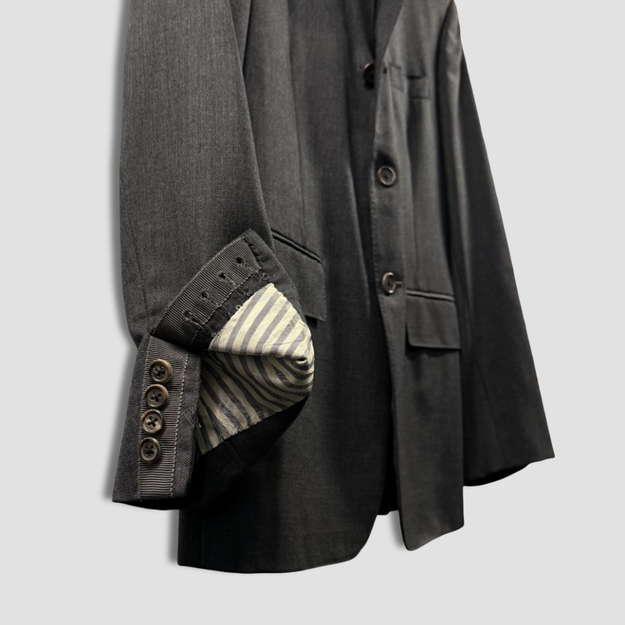 Thom Browne THOM BROWNE Dark Grey 3 Button Wool Blazer Jacket Size 36R - 6 Thumbnail
