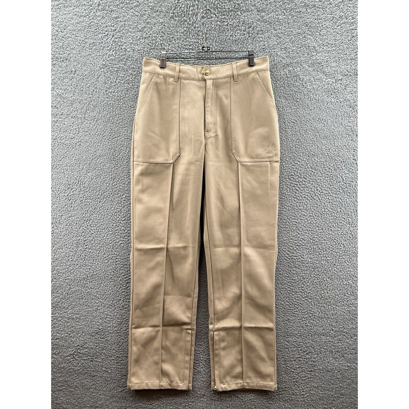 Nike Air Jordan Woven Pleated Pants Size Medium Tan FN5446-244 Size 28" / US 6 / IT 42 - 1 Thumbnail