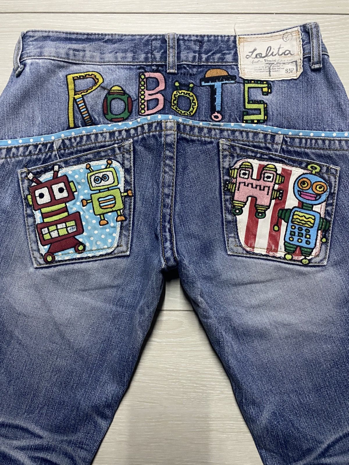 Japanese Brand Vintage Japanese Brand Lolita Embroidery Robot Spike Jeans Size US 31 - 11 Thumbnail