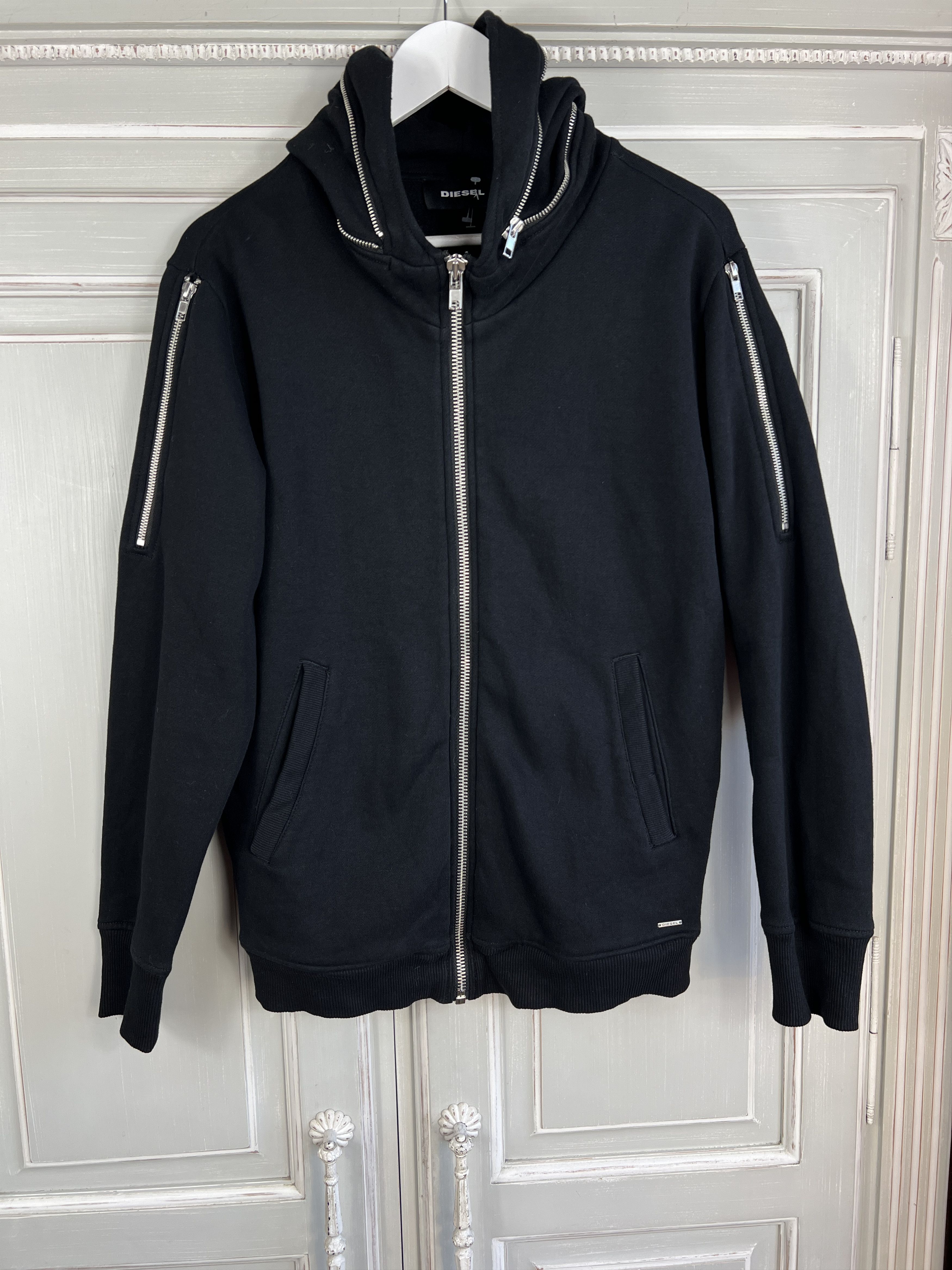 Diesel DIESEL BLACK ZIP HOODIE RICK OWENS STYLE Size US M / EU 48-50 / 2 - 1 Thumbnail