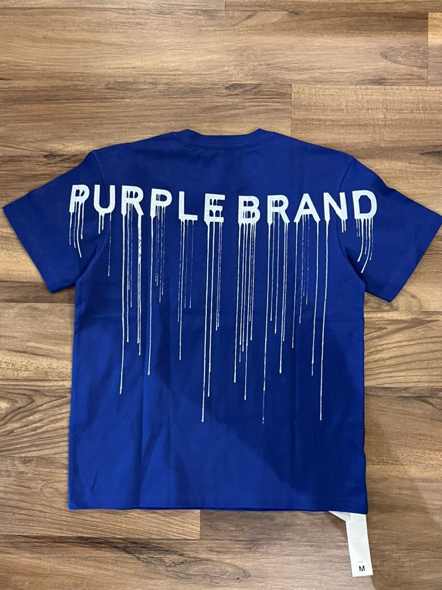 Purple Brand Purple brand HWT med short sleeve drip tee “blue” nwt Size US M / EU 48-50 / 2 - 1 Thumbnail