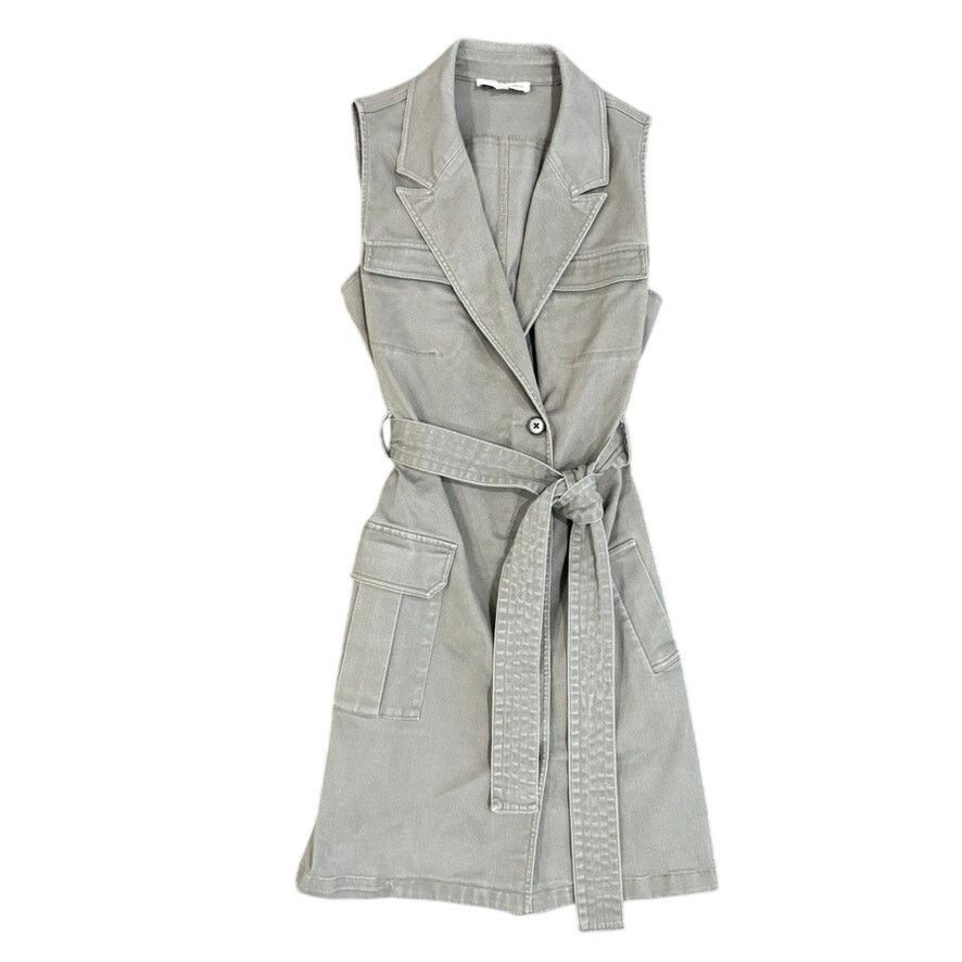 Marissa Webb Marissa Webb x RTR Tie Waist Twill Dress in Green, Size US 8 Size M / US 6-8 / IT 42-44 - 4 Thumbnail