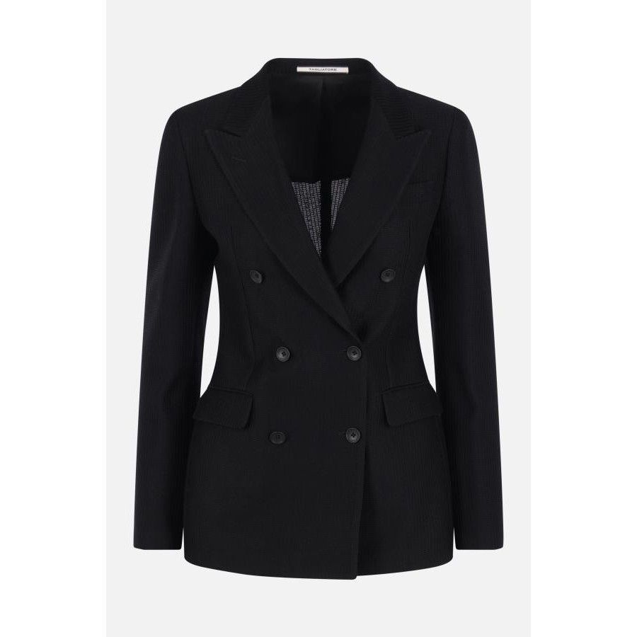 Tagliatore TAGLIATORE Parigi Black Cotton Double-Breasted Jacket New & Size M / US 6-8 / IT 42-44 - 1 Thumbnail