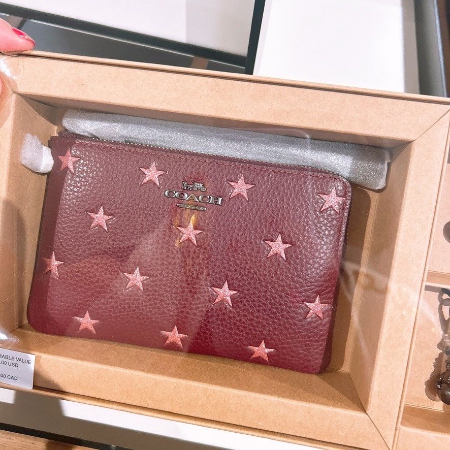 Coach Boxed Corner Zip Wristlet With Star Print And Charms CX174 Size ONE SIZE - 2 Thumbnail