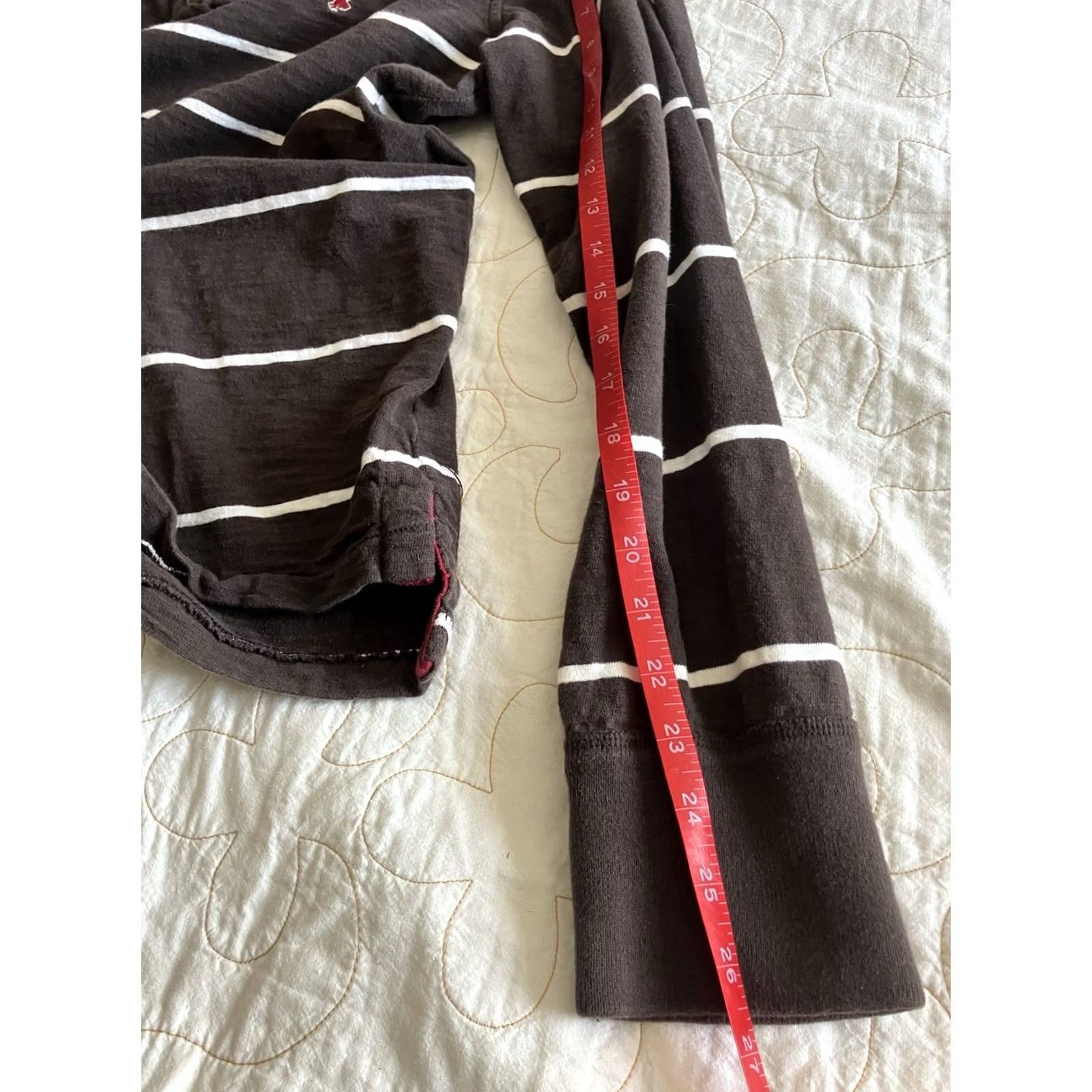 American Eagle Outfitters American Eagle Mens Polo Shirt Long Sleeve Brown Striped Eagle 1829 L Size US L / EU 52-54 / 3 - 7 Thumbnail