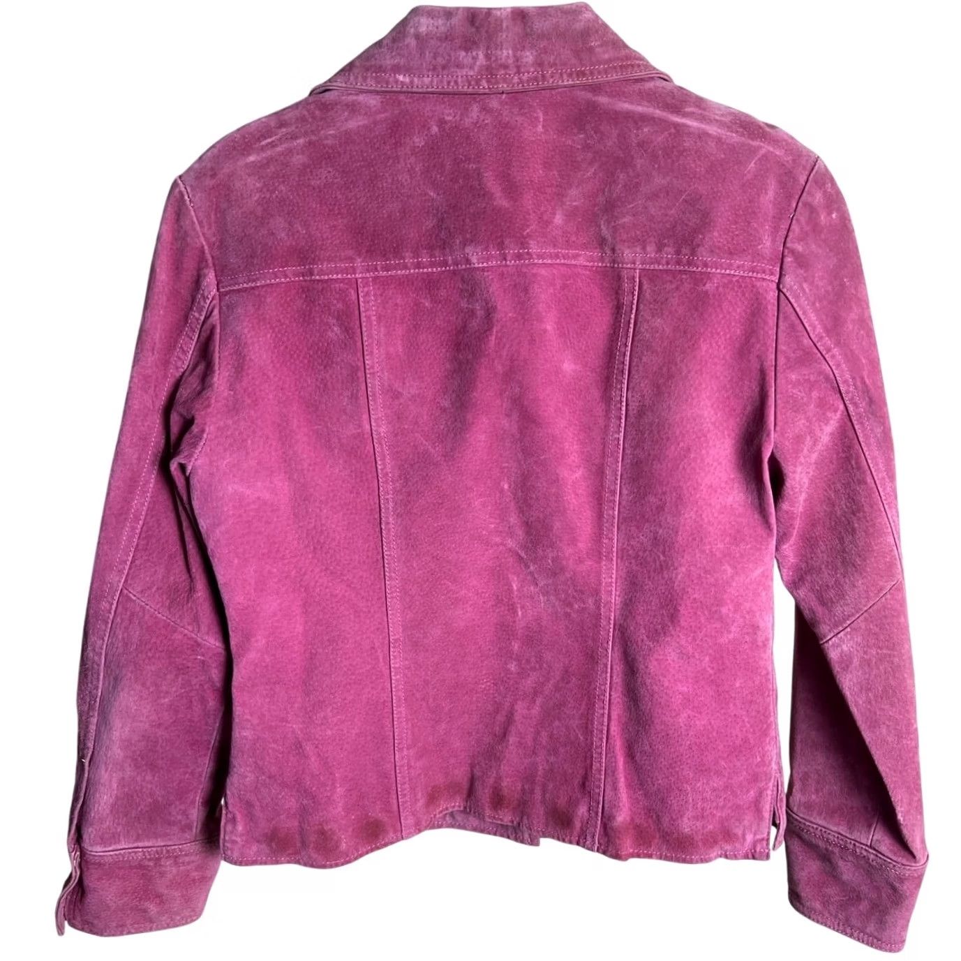 Olive VINTAGE Live A Little Jacket Pink Leather Button PS XS Womens Jacket Size XS / US 0-2 / IT 36-38 - 2 Thumbnail