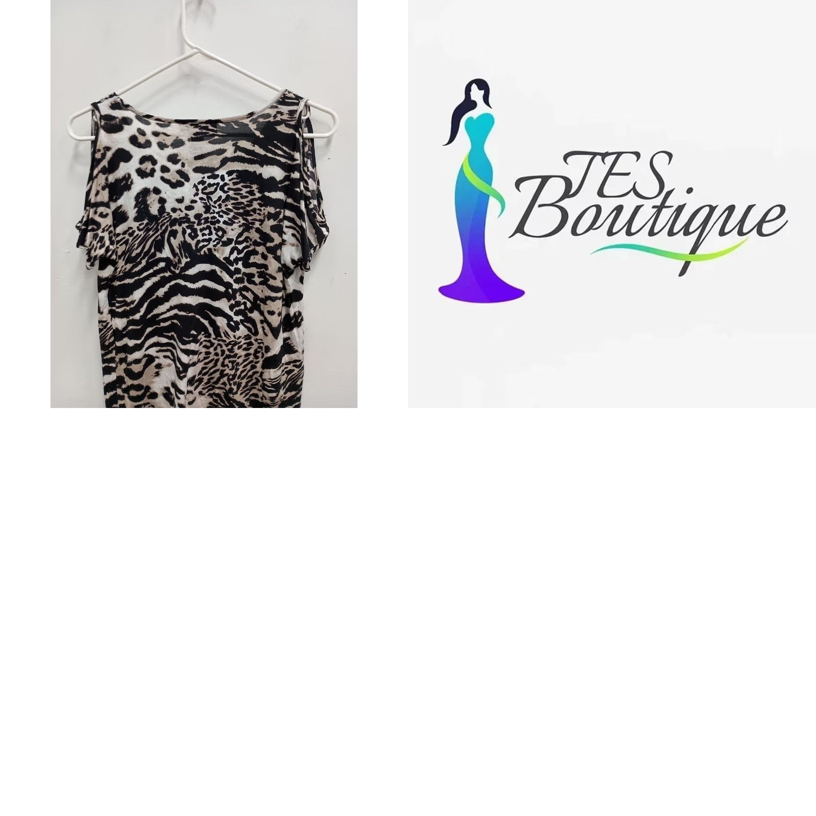 Vintage INC International Concepts Top Womens Small Animal Print Cold Shoulder Beaded Size S / US 4 / IT 40 - 8 Thumbnail