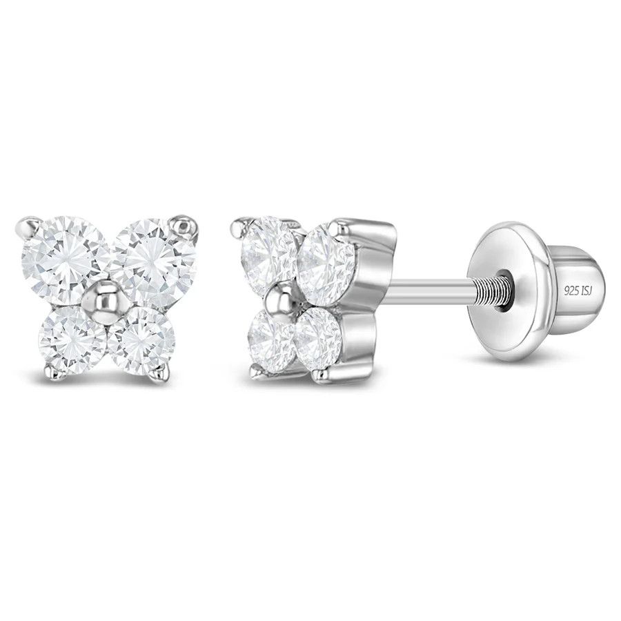 Other Teenie Tiny Butterfly Clear Earrings - Sterling Silver Size ONE SIZE - 1 Thumbnail