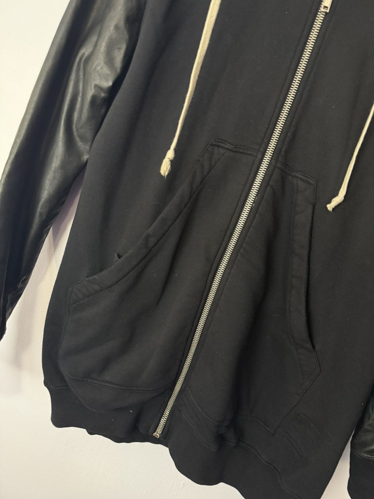 Rick Owens Rick Owens leather sleeve hoodie zipper Size US L / EU 52-54 / 3 - 2 Thumbnail