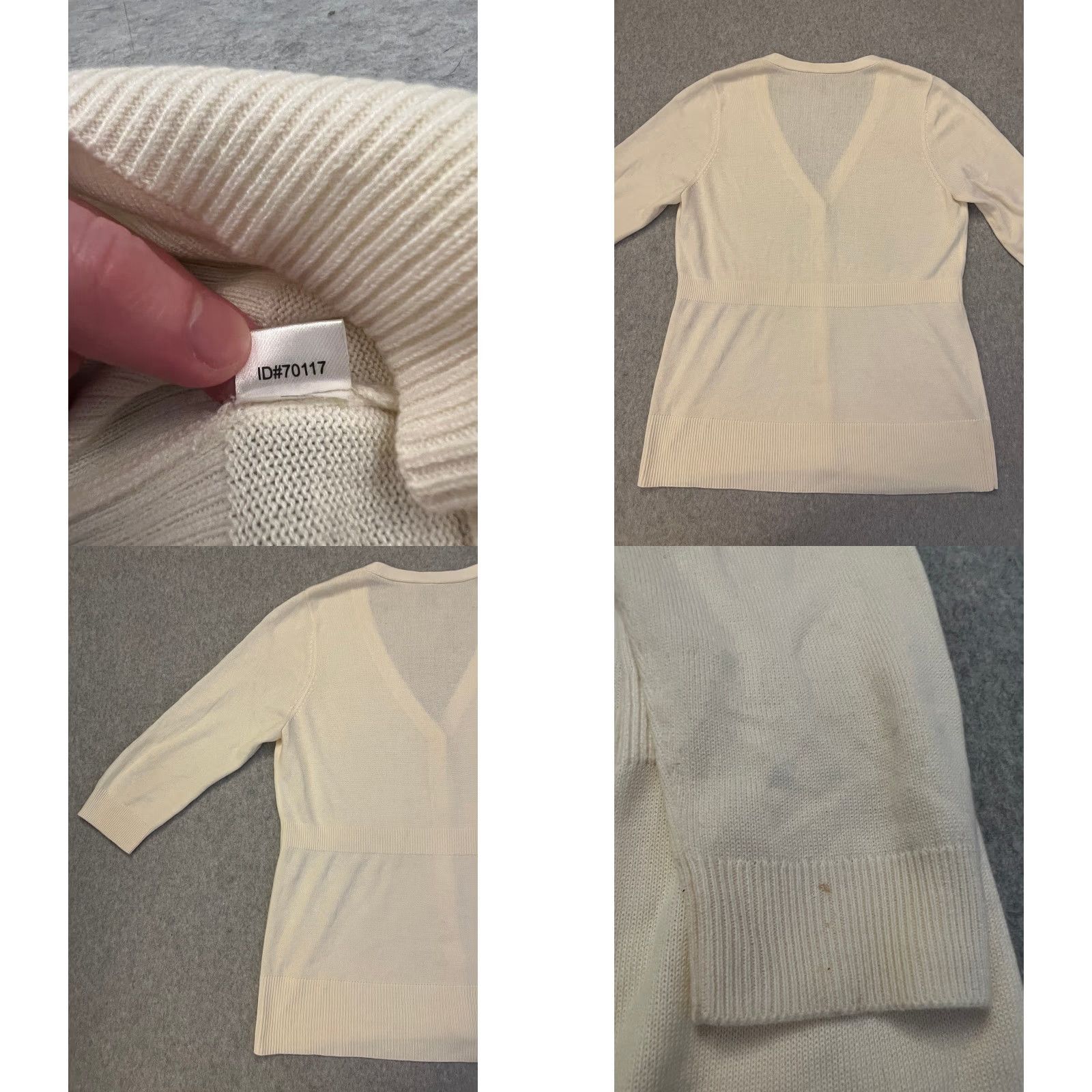 Ann Taylor Ann Taylor Cardigan Women's XL White Wool Blend V Neck Button Down Sweater Size XL / US 12-14 / IT 48-50 - 8 Thumbnail