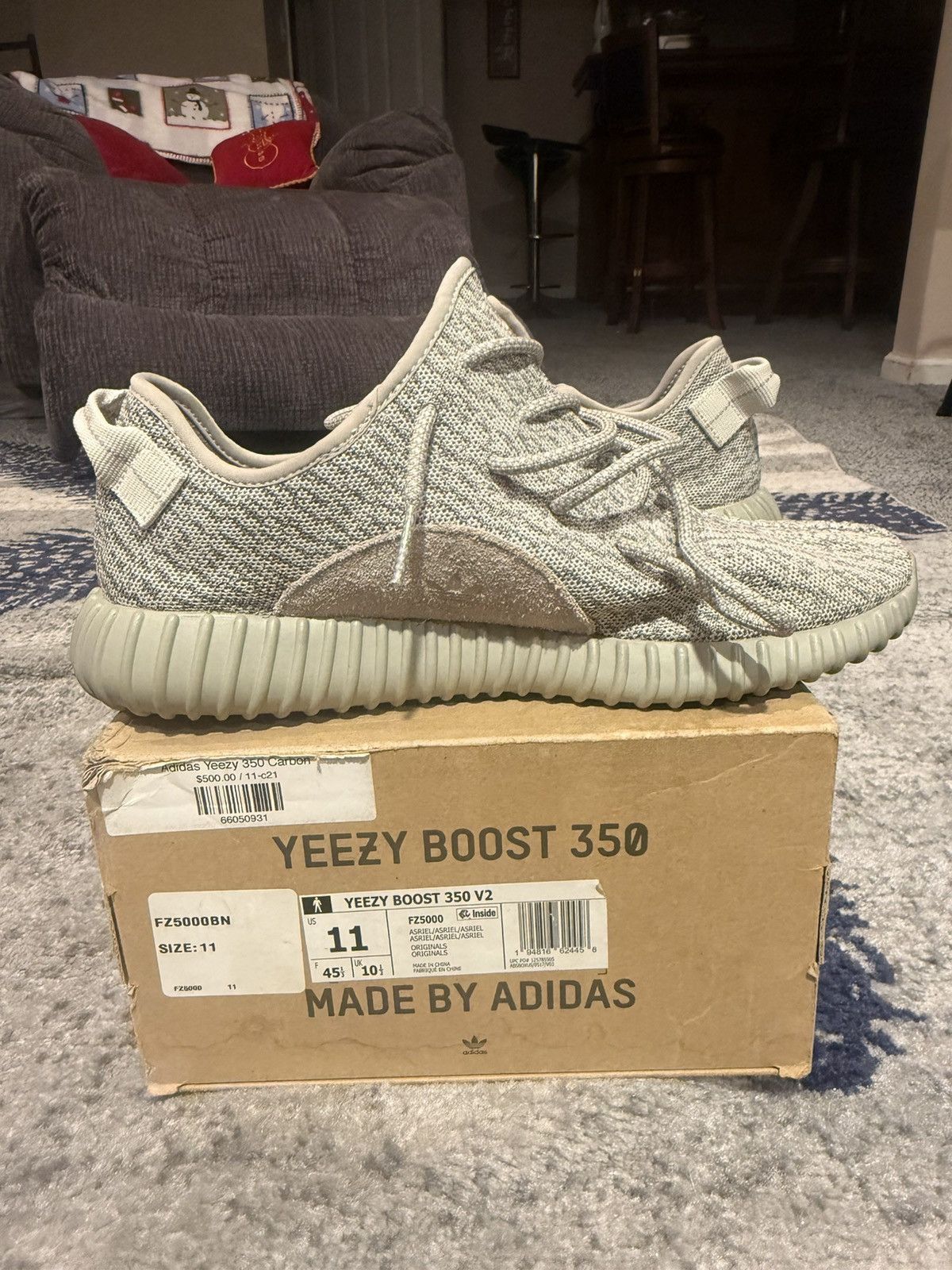 Yeezy Adidas Yeezy Boost 350 ‘Moonrock’ Size US 11.5 / EU 44-45 - 4 Thumbnail