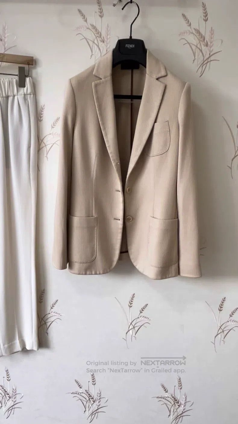 Loro Piana Loro Piana Cream silk cotton blazer Size S / US 4 / IT 40 - 1 Thumbnail