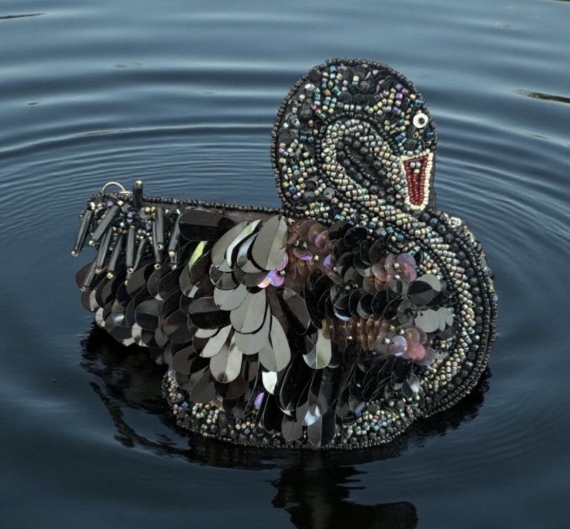 Other From India To You Black Swan Beaded Sequin Bag Crossbody Size ONE SIZE - 6 Thumbnail