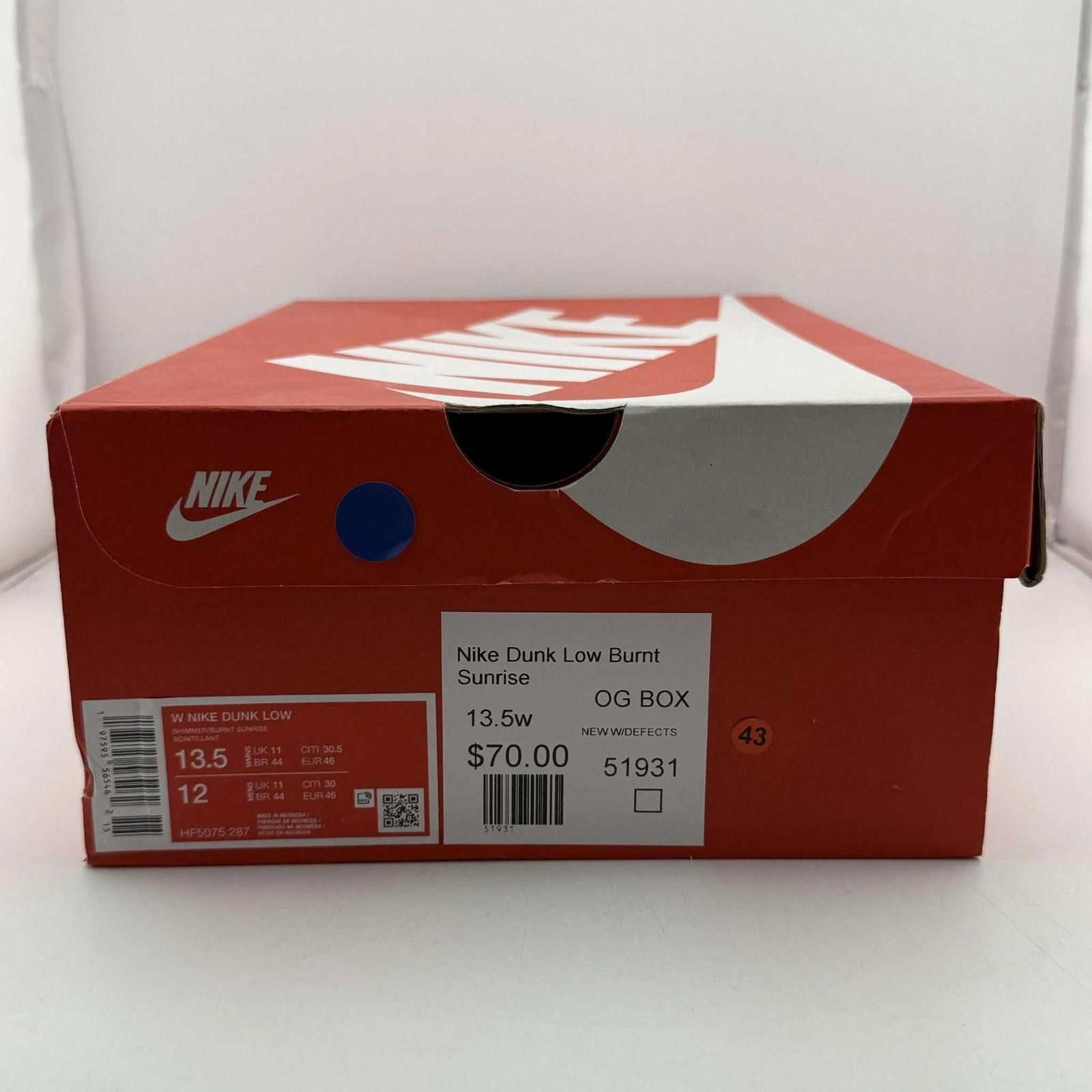 Nike Nike Dunk Low Burnt Sunrise 13.5w OG Box Size US 12 / IT 42 - 8 Thumbnail