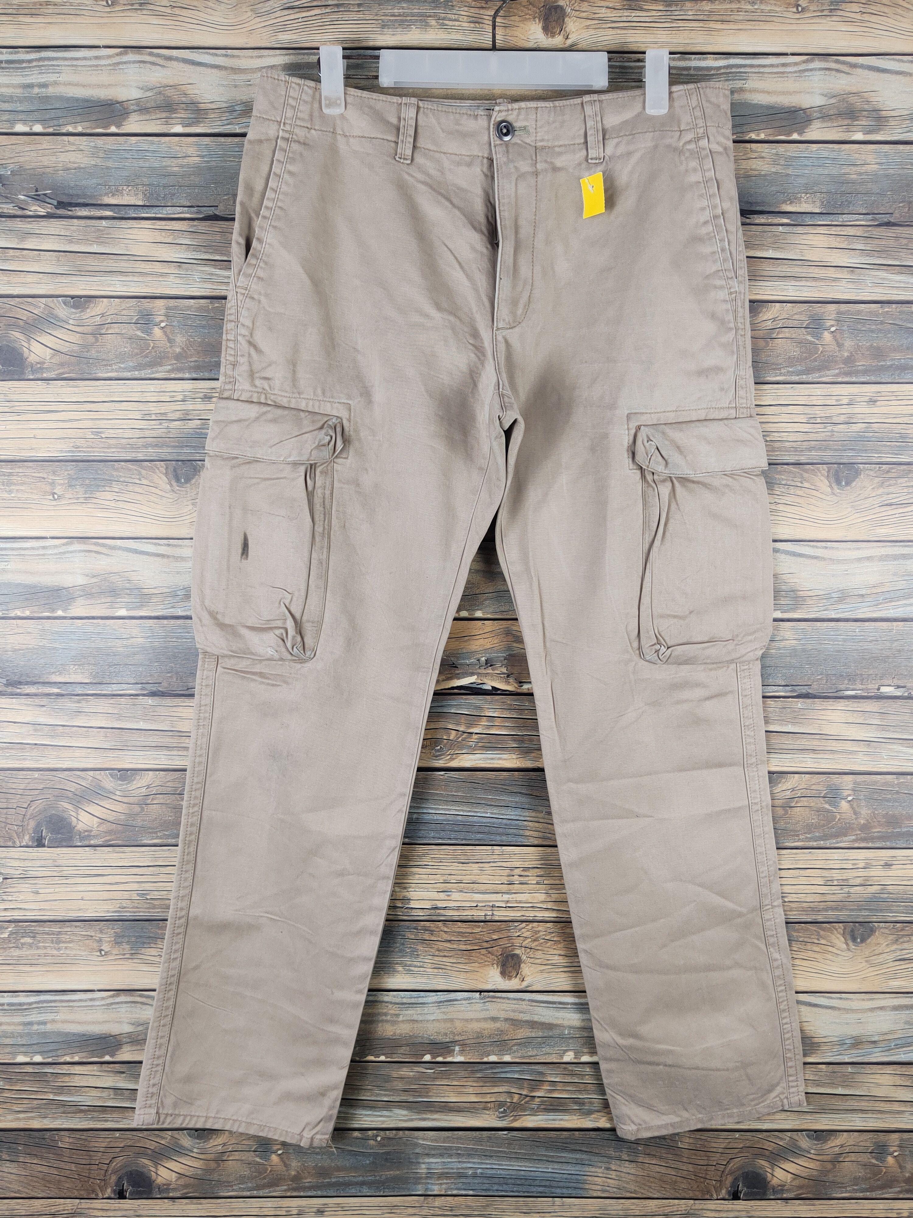 Japanese Brand DL Gap Beige Multipocket Cargo Pants #2383 Size US 32 / EU 48 - 1 Thumbnail
