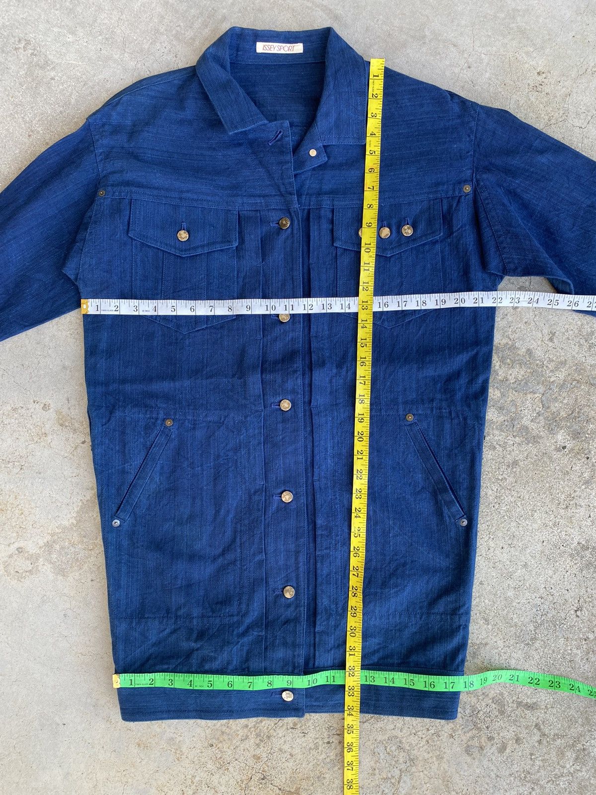 Vintage Vintage Issey Sport Indigo Denim Long Jacket Size L / US 10 / IT 46 - 11 Thumbnail