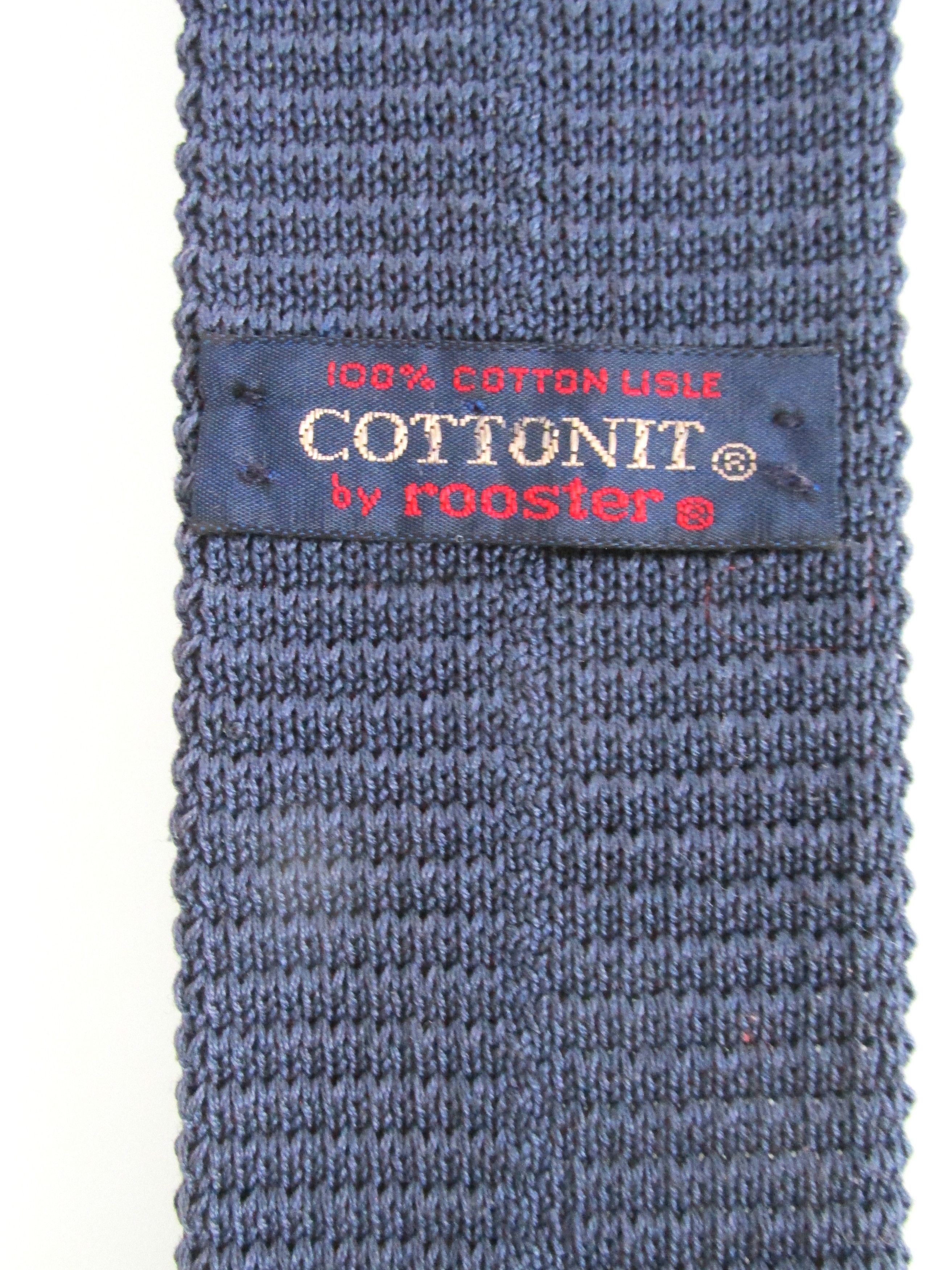 Other Rooster Flat/Square Bottom Vintage Men's Cotton Knit Tie Size ONE SIZE - 5 Thumbnail