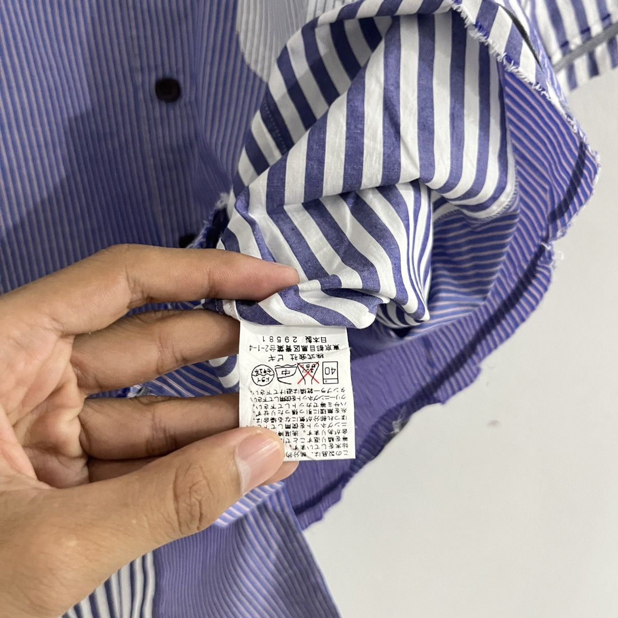 Issey Miyake Frapbois By Issey Miyake - Striped Iconic Shirt Size US M / EU 48-50 / 2 - 6 Thumbnail