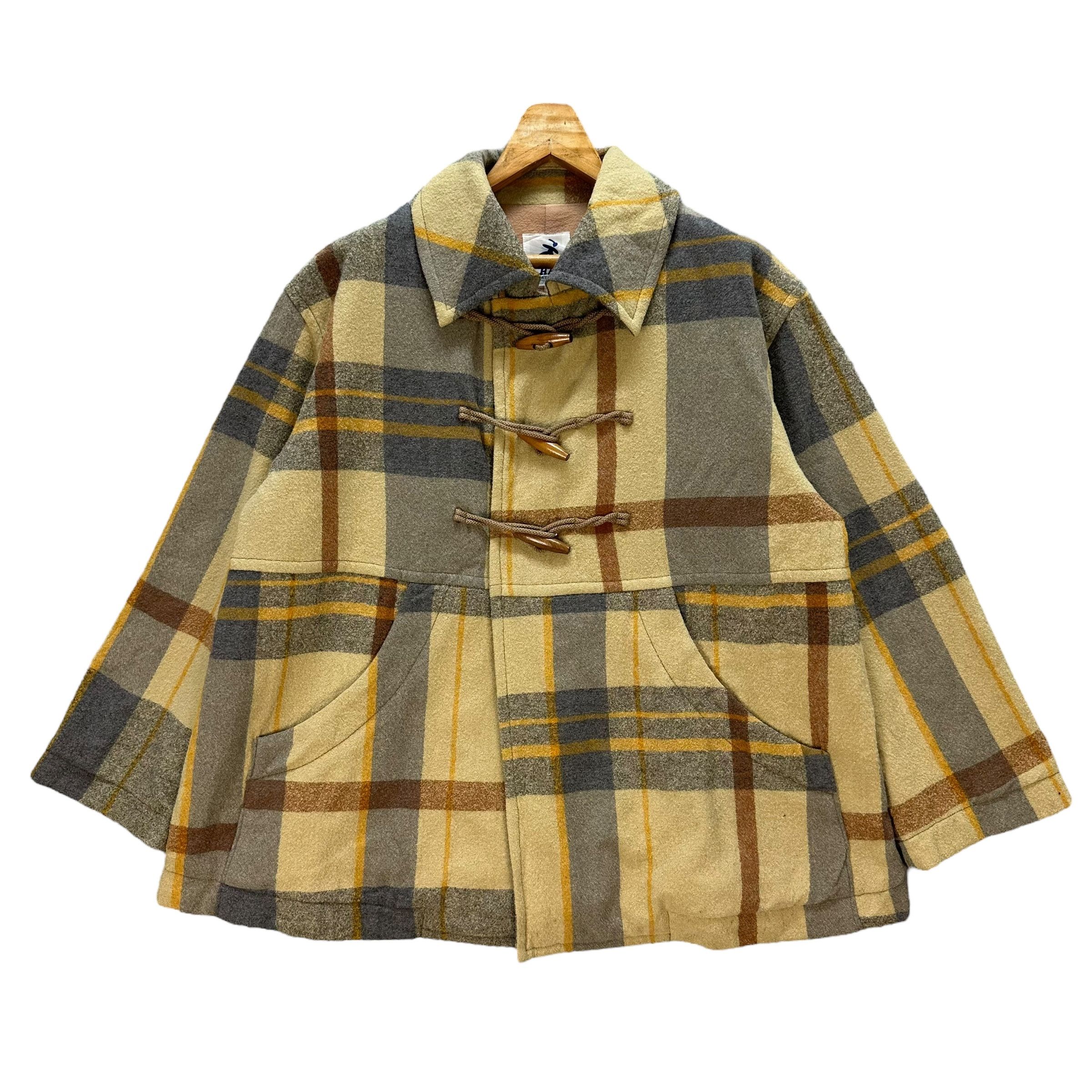 Hai Sporting Gear HAI SPORTING GEAR Checked Toggle Button Wool Coat #A36-0836 Size US M / EU 48-50 / 2 - 1 Thumbnail