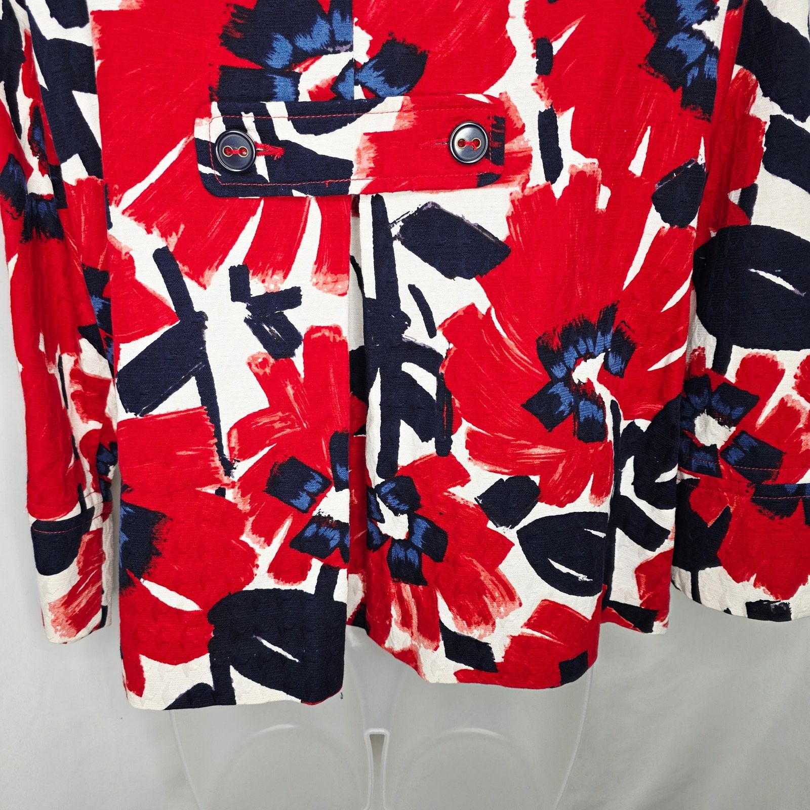 Other Ruby Rd. Blue & Red Floral Print 3/4 Sleeve Jacket Size 14 Size XL / US 12-14 / IT 48-50 - 13 Thumbnail