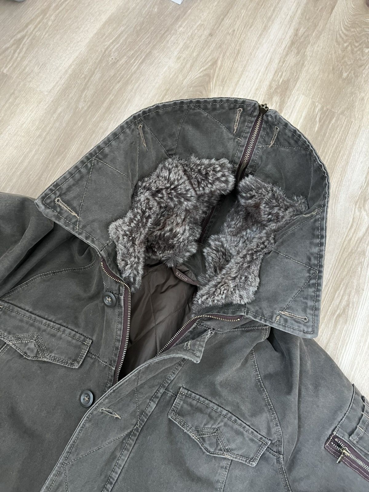 Vintage Vintage khaki avant garde bomber jacket with fur Size US M / EU 48-50 / 2 - 12 Thumbnail