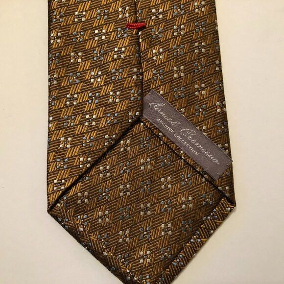 Daniel Cremieux daniel CREMIEUX men's new gold silk tie 3 1/4" X 61 1/2" Size ONE SIZE - 2 Thumbnail