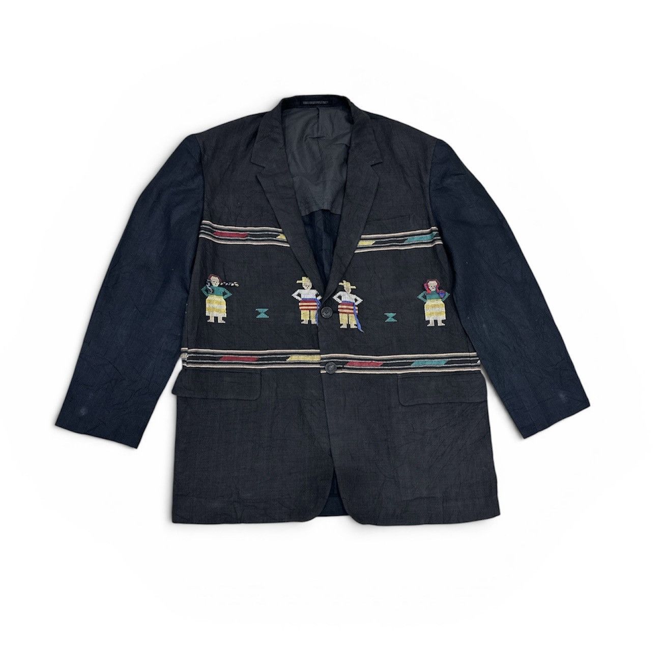 Yohji Yamamoto Rare Yohji Yamomoto Pour Homme SS92 Ethnic Embroidery Jacket Size US S / EU 44-46 / 1 - 1 Thumbnail
