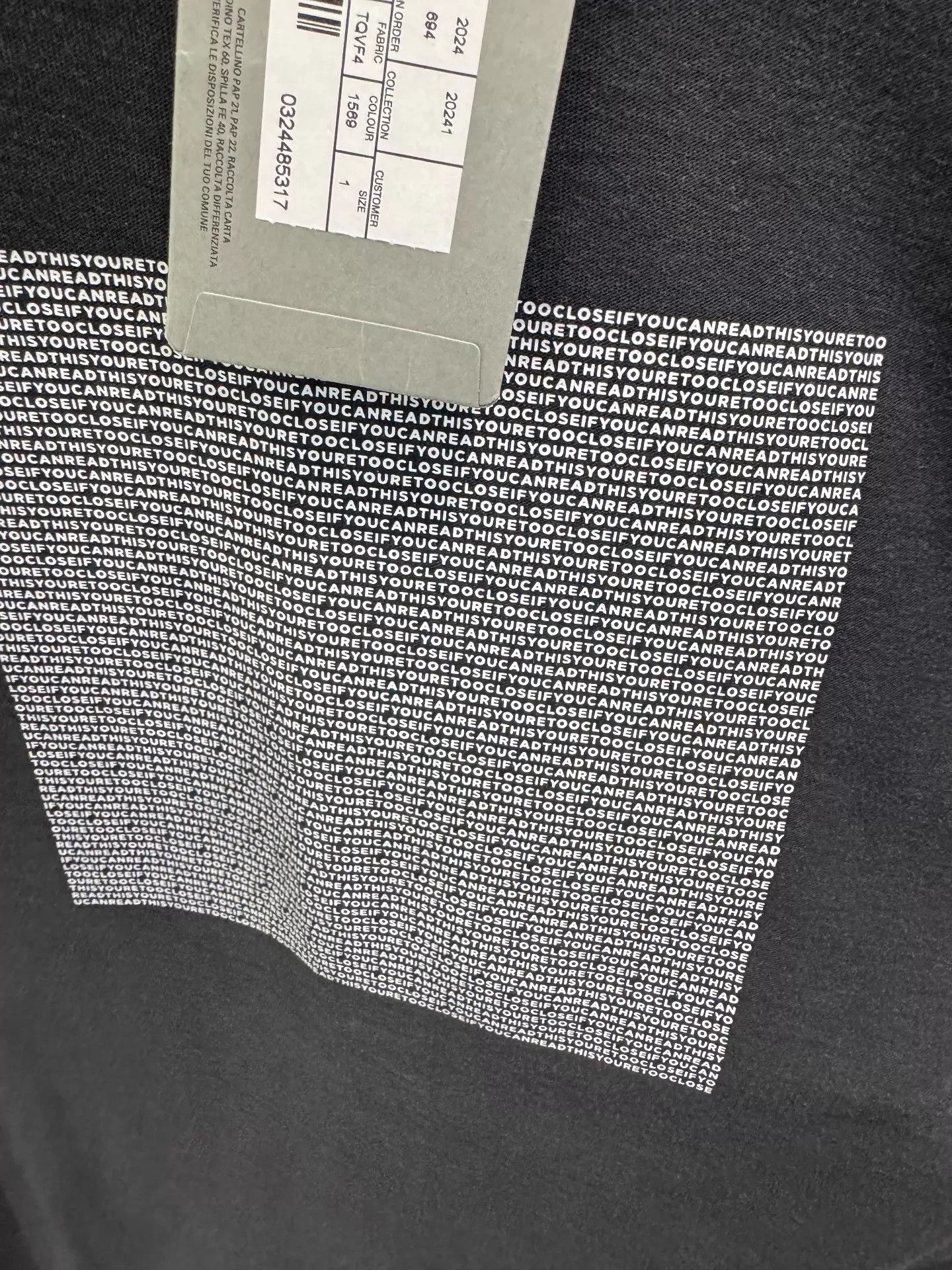 Balenciaga Balenciaga 24ss IO Box Mosaic Distressed Text Black Tee S1 Size US S / EU 44-46 / 1 - 3 Thumbnail