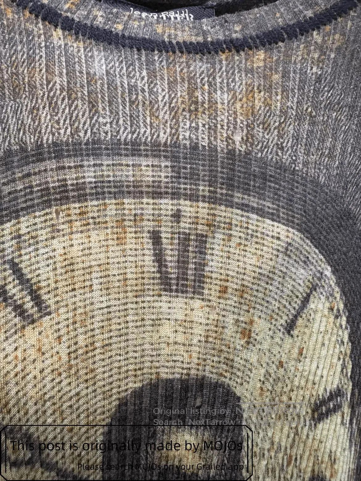 Jean Paul Gaultier Sz 48 Jean Paul Gautier Clock Man Print Distressed Knitwear Size US M / EU 48-50 / 2 - 6 Thumbnail