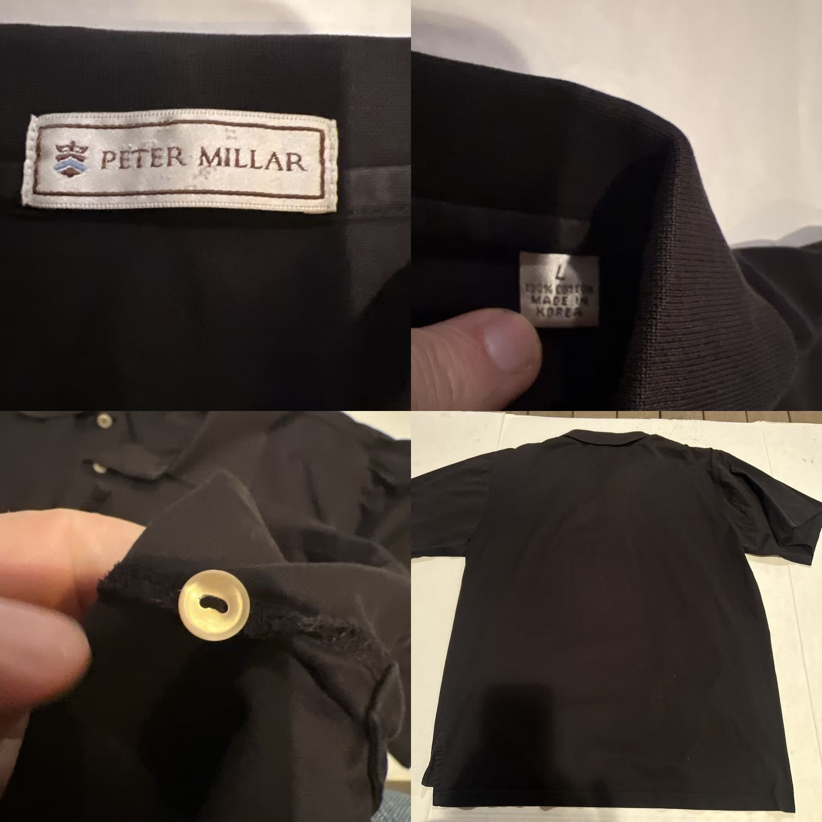 Peter Millar Peter Millar Polo Shirt L Black Short Sleeve Embroidered Logo Golf Casual Men Size US L / EU 52-54 / 3 - 8 Thumbnail
