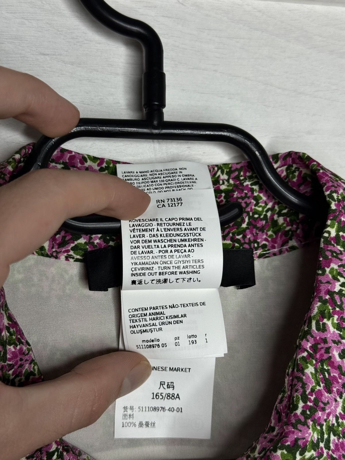 Max Mara Weekend Max Mara Silk Blouse Pink Floral Ruffle Sleeve Shirt Size M / US 6-8 / IT 42-44 - 6 Thumbnail
