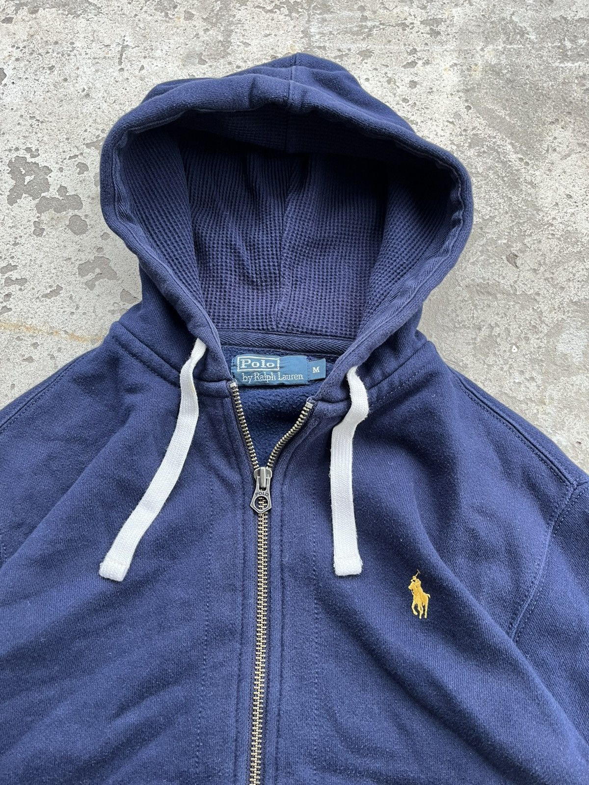 Polo Ralph Lauren × Vintage Vintage Polo Ralph Lauren Cotton Zip Up Faded Hoodie Blue Size US M / EU 48-50 / 2 - 2 Thumbnail