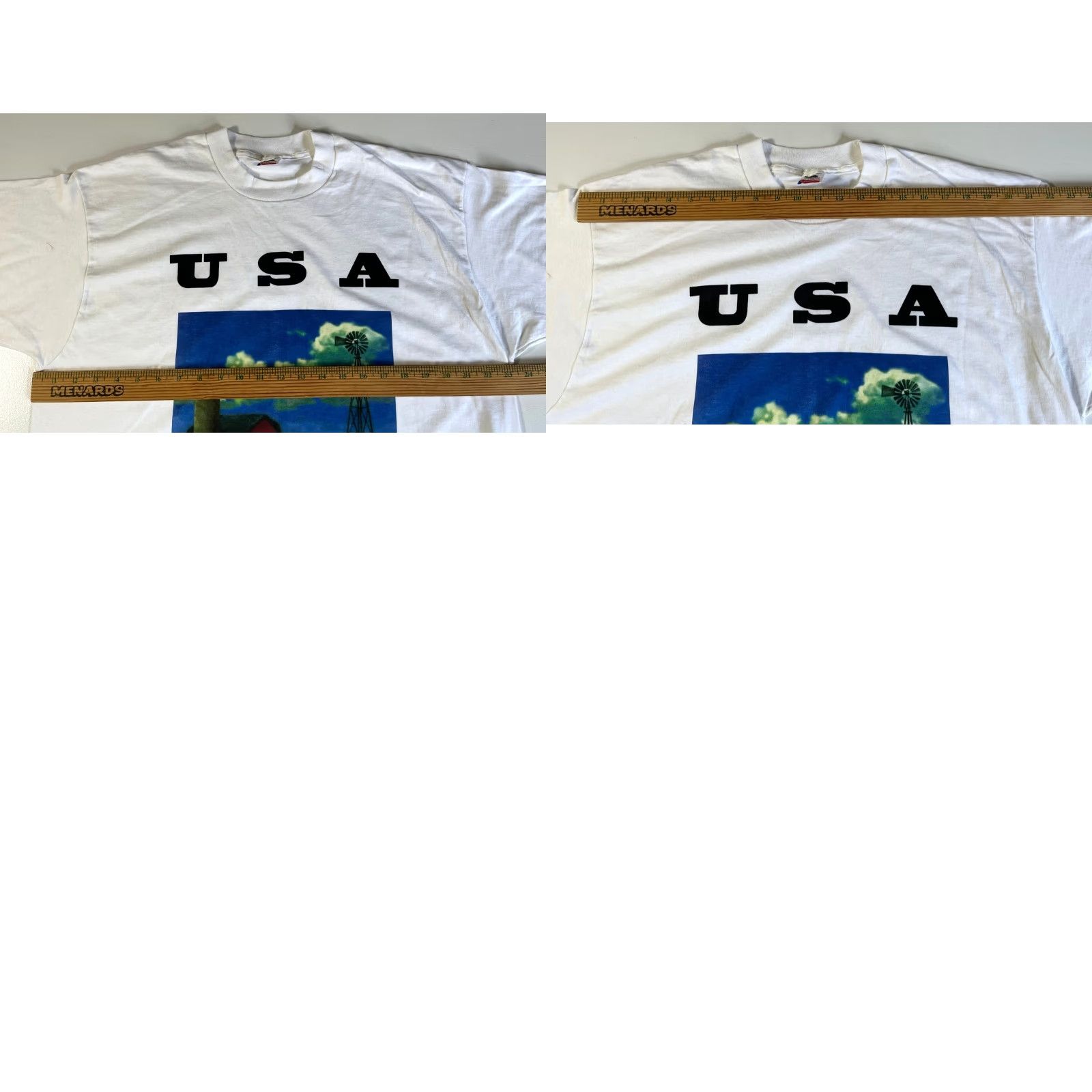 Fruit Of The Loom VINTAGE Fruit of the Loom The Farm USA T-Shirt Unisex Adults XL White USA 90s Monuments of America FOTL Double-Sided Graphic Print Size US XL / EU 56 / 4 - 10 Thumbnail