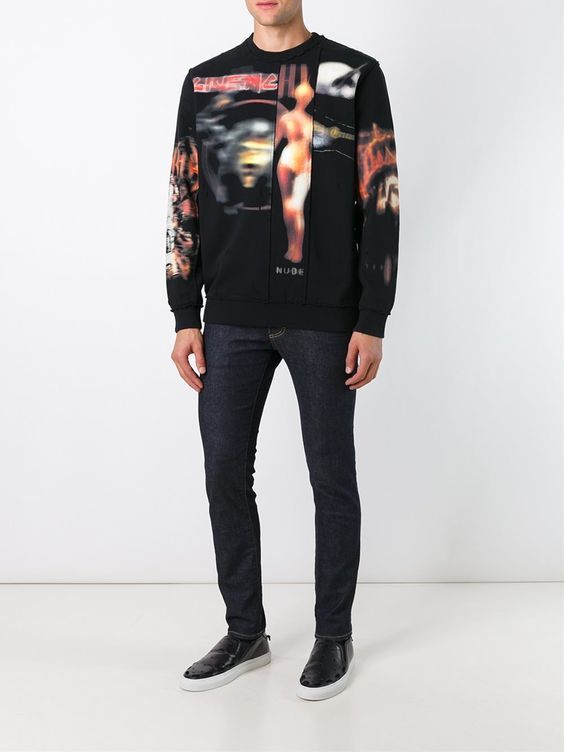 Givenchy Black Heavy Metal Distressed Sweatshirt Size US M / EU 48-50 / 2 - 3 Thumbnail