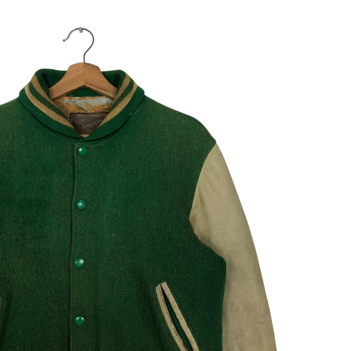 Golden Bear 🔥VINTAGE VARSITY LEATHER JACKET GOLDEN BEAR MADE IN USA Size US S / EU 44-46 / 1 - 8 Thumbnail