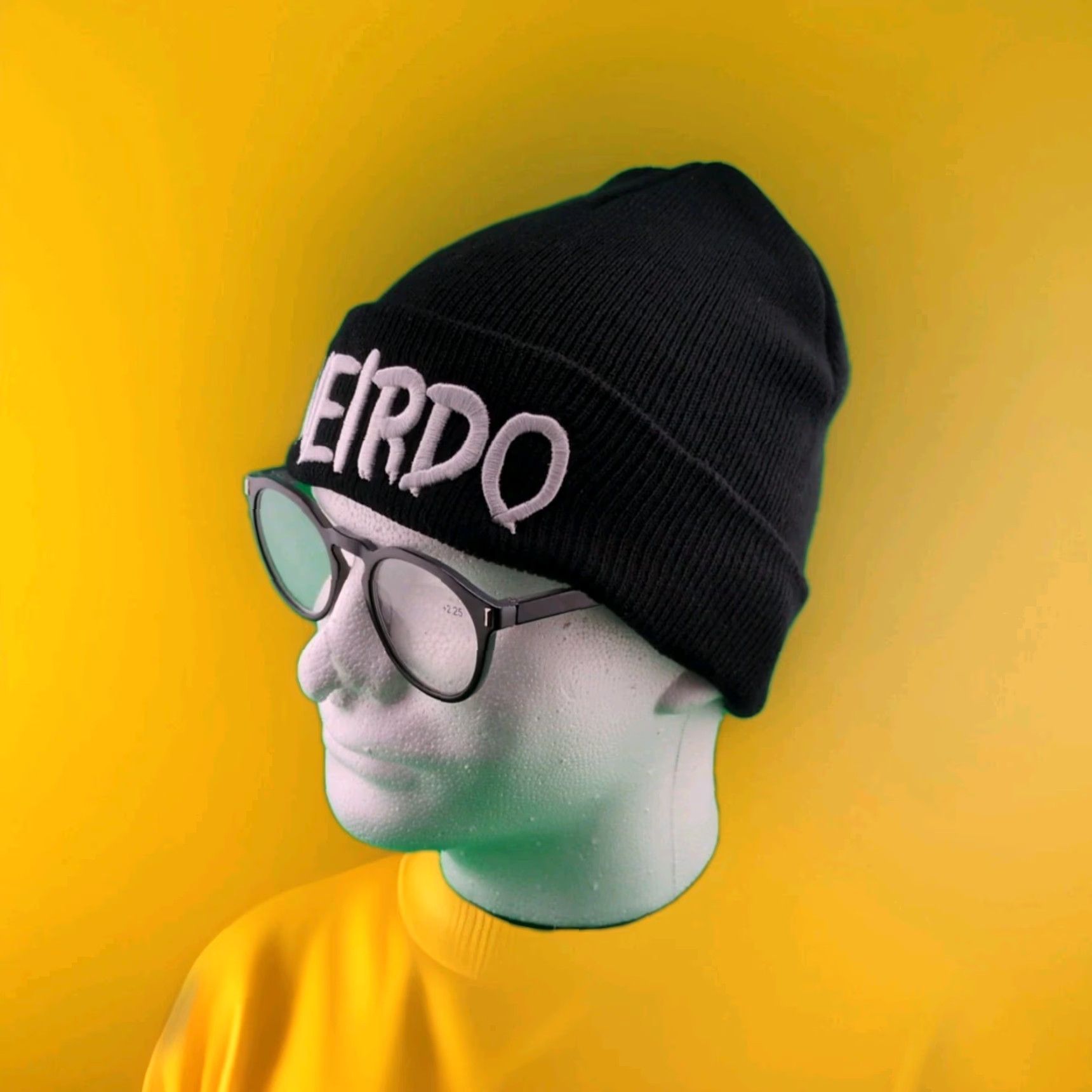 Vintage VINTAGE Weirdo- knit cap - beanie hat - Grey Heavy Warm Stretch Comfortable Size ONE SIZE - 5 Thumbnail