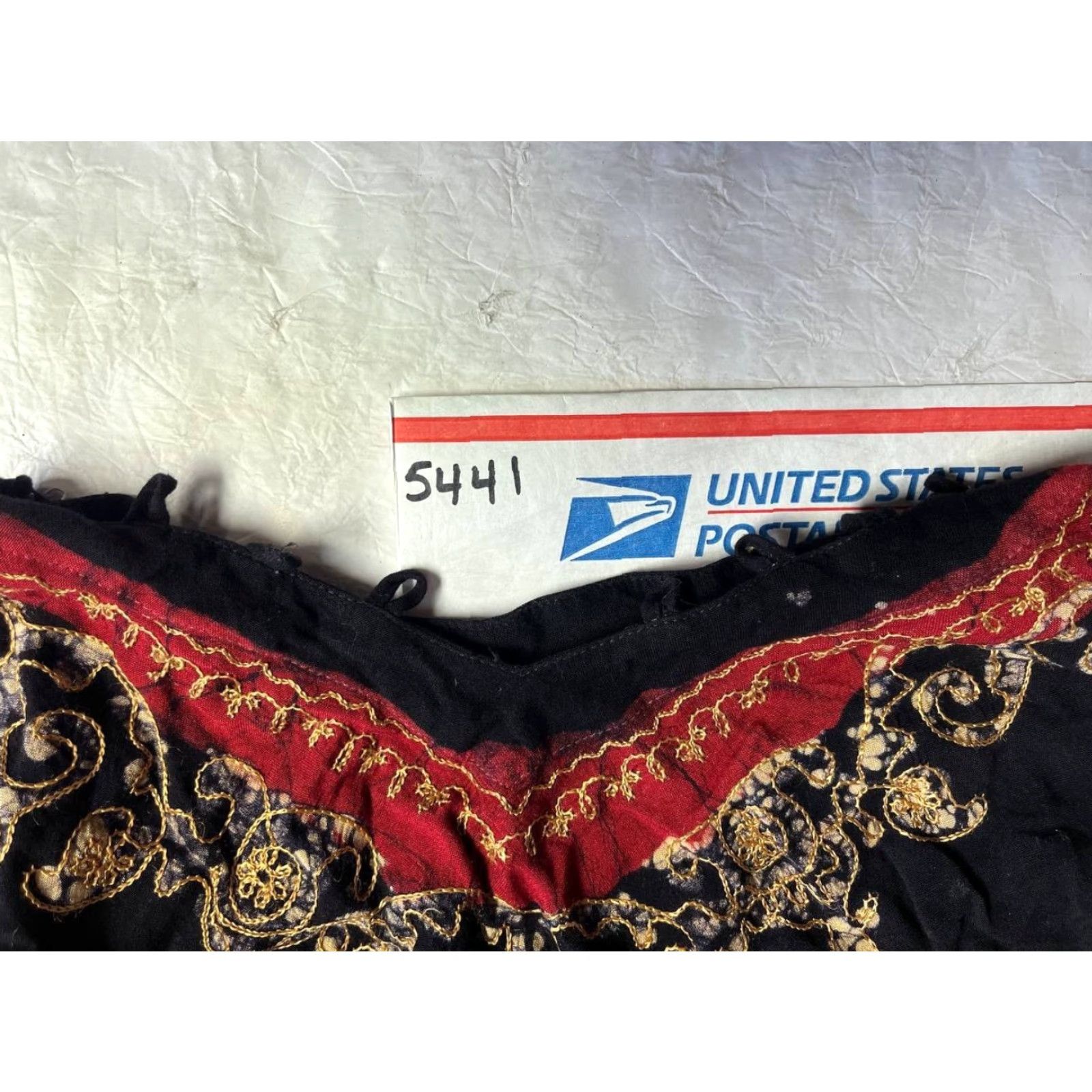 Vintage Batilc India Black Red Poncho Fringe Boho Hippie Shirt Free Size Shirt Women One Size Black Fringe Hippie Poncho Boho Batilc India Size ONE SIZE - 7 Thumbnail