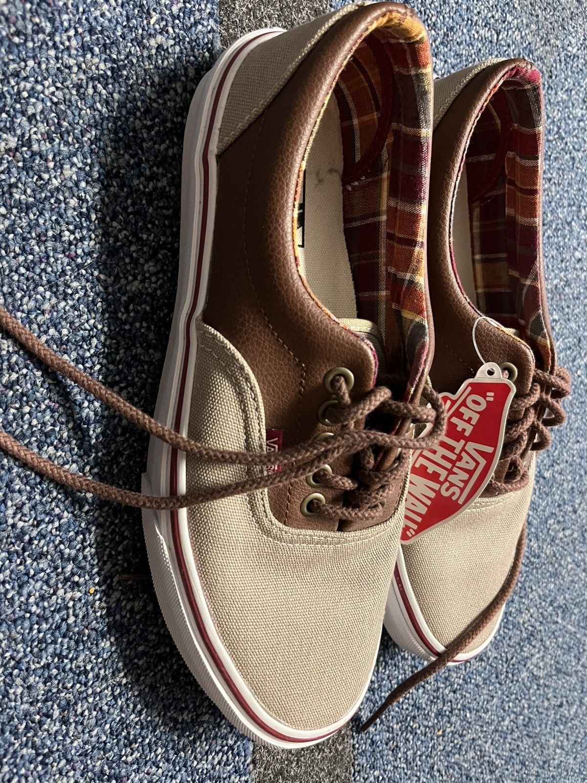 Vans Vans Era 59 Beige/Brown Leather & Canvas Sneakers Size US 8 / IT 38 - 5 Thumbnail