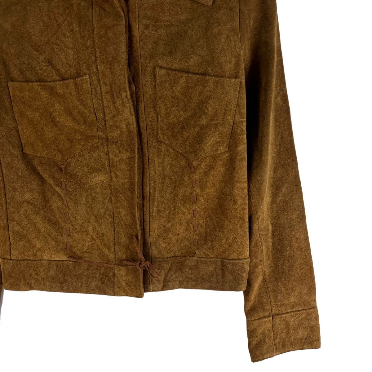 Vera Pelle Biker Leather Jacket Suede Vera Pelle Cuoieria Issey Miyake Size S / US 4 / IT 40 - 5 Thumbnail